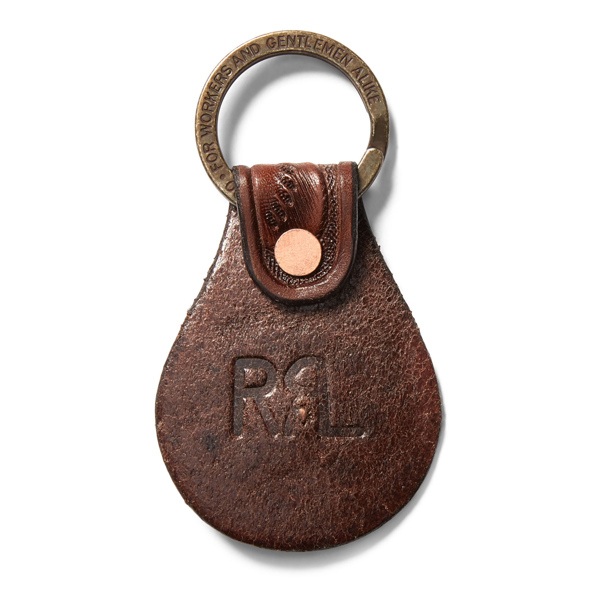 Ralph Lauren Tooled Leather Concho Key Fob. 2