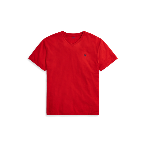 red polo v neck t shirt