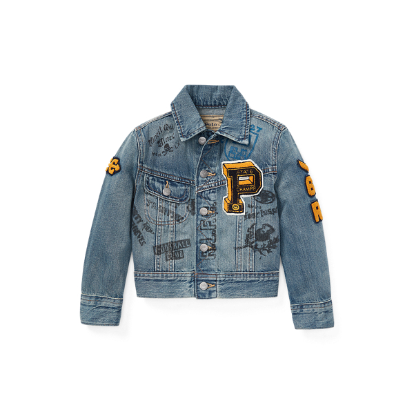 polo jean jacket with tiger on back