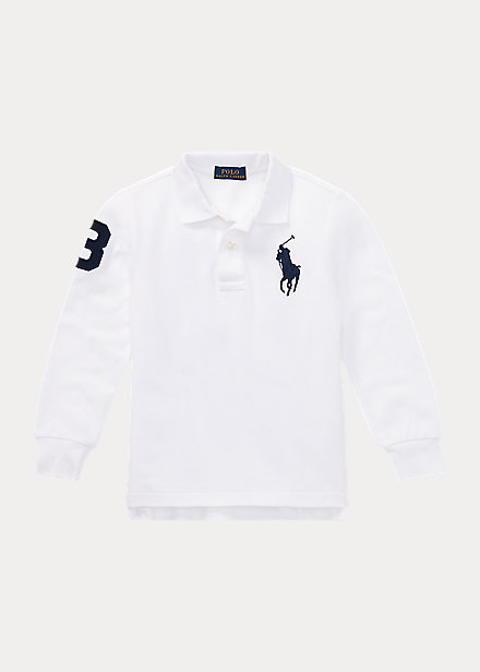 Polo Ralph Lauren Kids' Big Pony Long-sleeve Polo Shirt In White