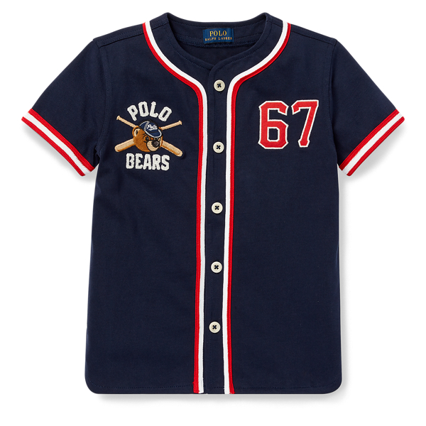 men's polo bear baseball jersey