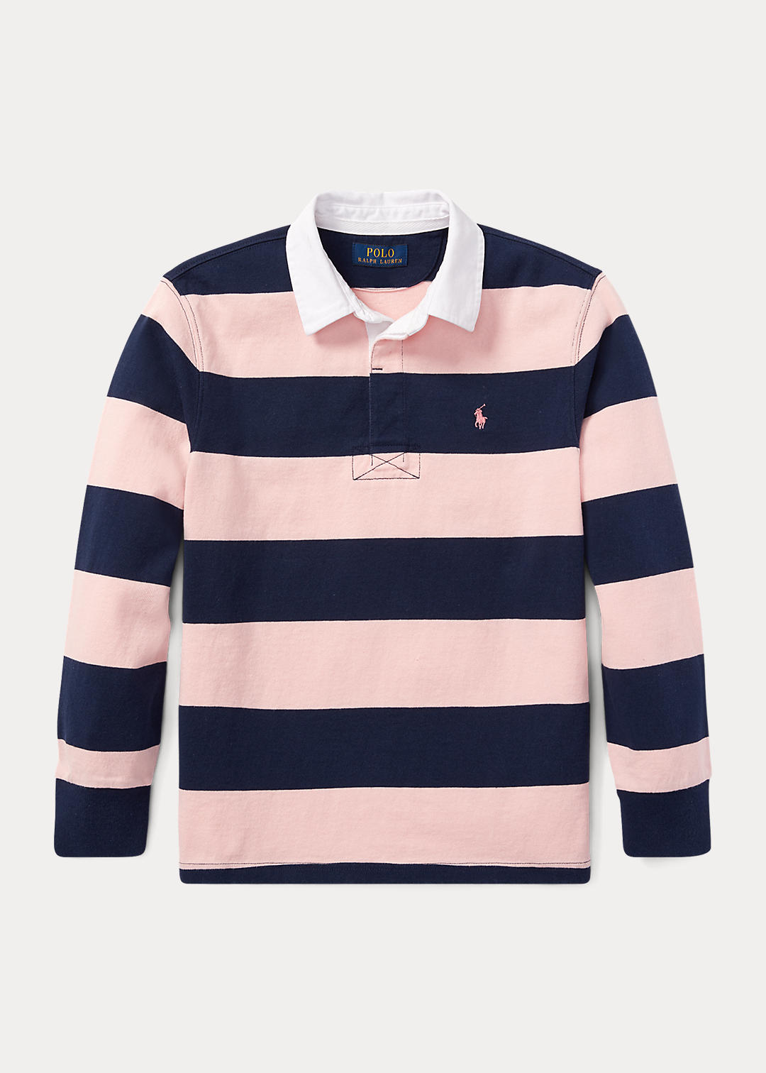 Pink Pony Striped Cotton Rugby Shirt