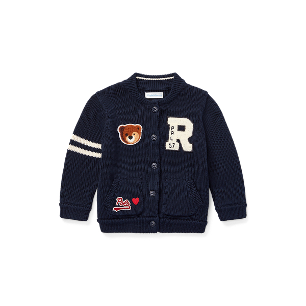 Bear Letterman Cotton Cardigan