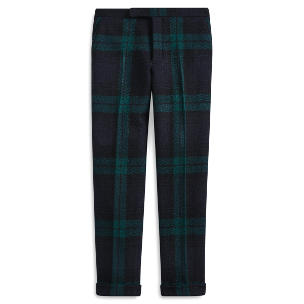 men's navy and green plaid pants