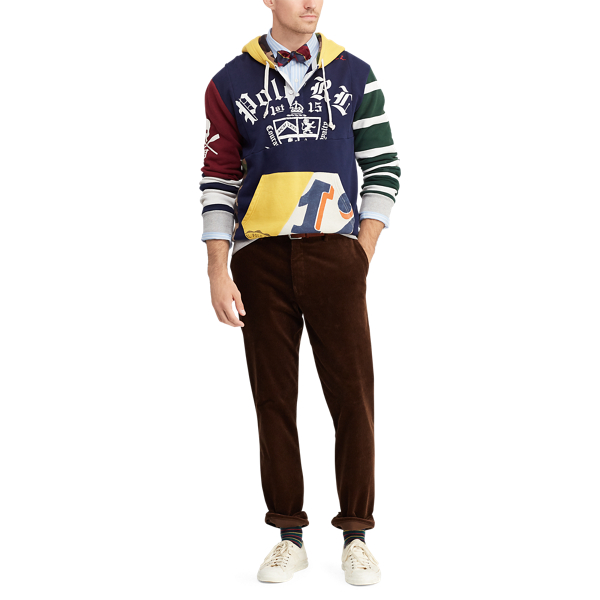 polo ralph lauren patchwork rugby hoodie