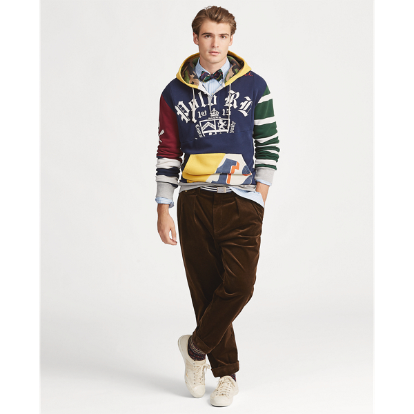 polo patchwork rugby hoodie