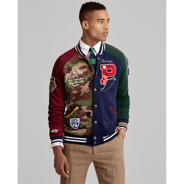 polo patchwork baseball jacket