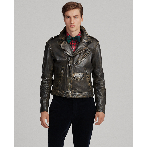 Leather Biker Jacket for Men | Ralph Lauren® GP