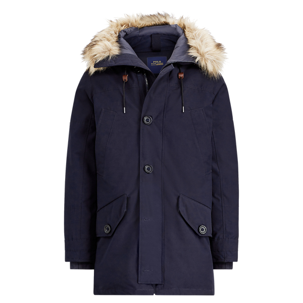 ralph lauren parka with faux fur trim