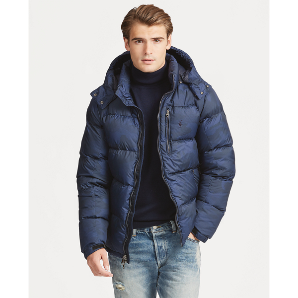 polo ralph lauren aviator navy hooded down jacket