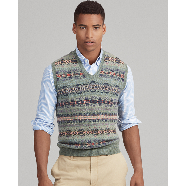 polo ralph lauren fair isle vest