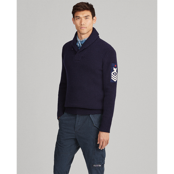 Ralph Lauren POLO by Ralph Lauren Half-button shawl collar wool knit sweater Men's M size / eaa413499
