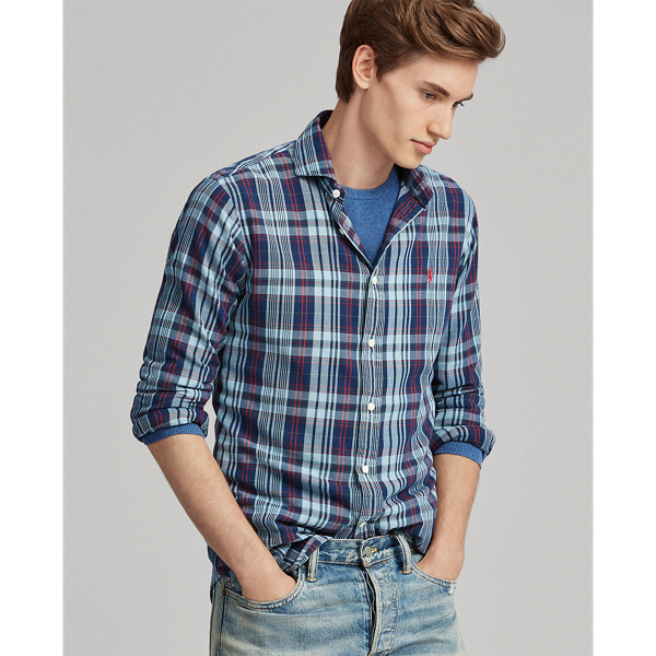 classic fit plaid twill shirt
