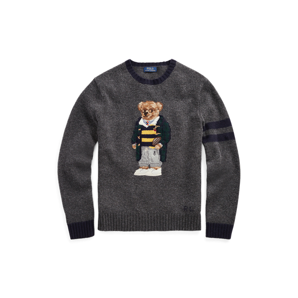 mens polo sweater with bear