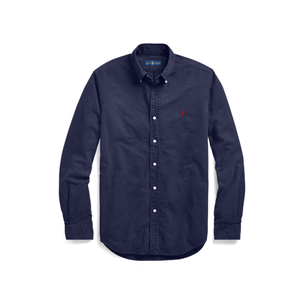 Chemise Oxford cintrée teinte en pièce