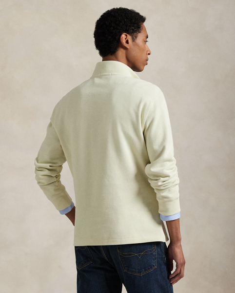 Our Estate-rib fabric gives this pullover a super-soft hand thanks to lightweight cotton, which is both peached and brushed.
