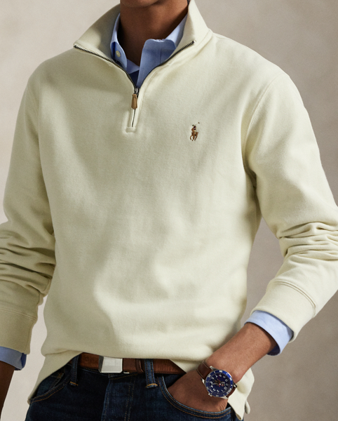 Our Estate-rib fabric gives this pullover a super-soft hand thanks to lightweight cotton, which is both peached and brushed.