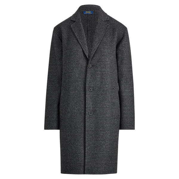 polo ralph lauren glen plaid wool trench