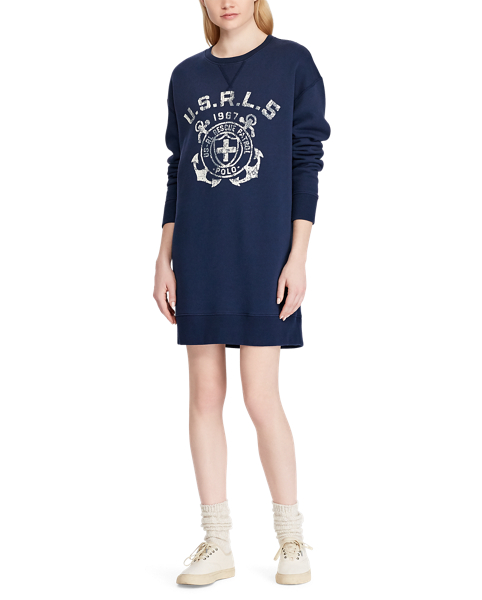 Print Fleece Sweater Dress