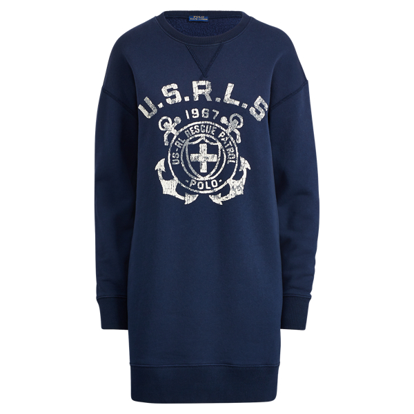 Print Fleece Sweater Dress - Ralph Lauren