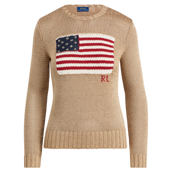Flag Metallic Cotton Sweater voor Women Ralph Lauren® NL