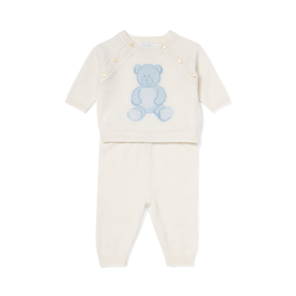Conjunto camisola de caxemira e calças