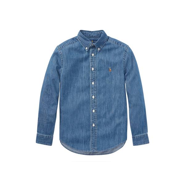 Camisa em chambray de algodão