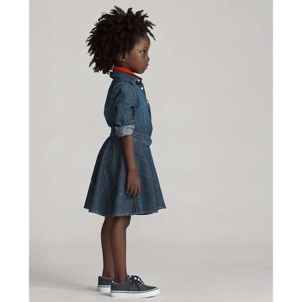 POLO RALPH LAUREN RALPH LAUREN BELTED COTTON DENIM SHIRTDRESS
