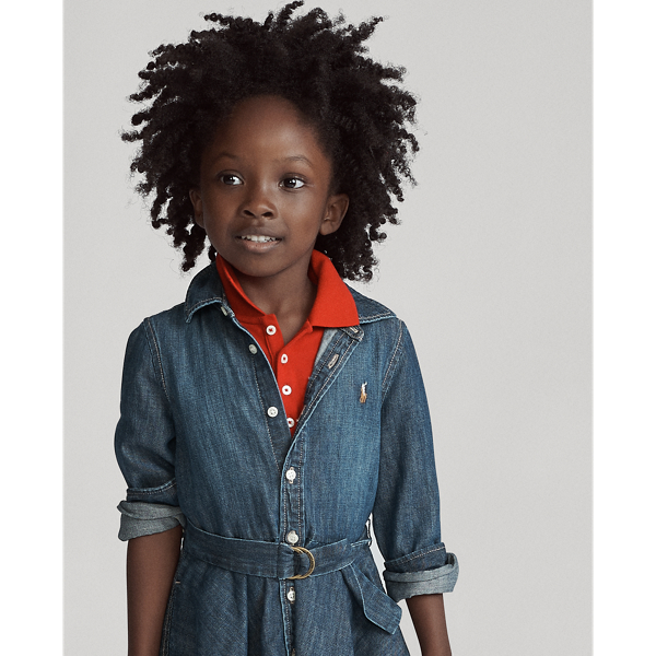 POLO RALPH LAUREN RALPH LAUREN BELTED COTTON DENIM SHIRTDRESS