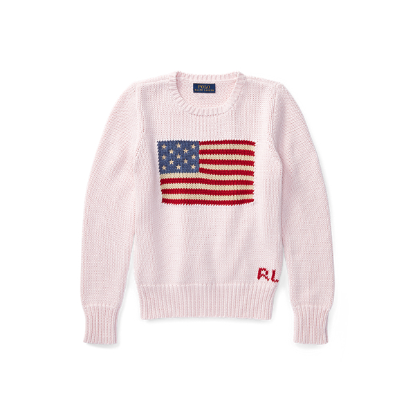 Pull drapeau à col rond en coton