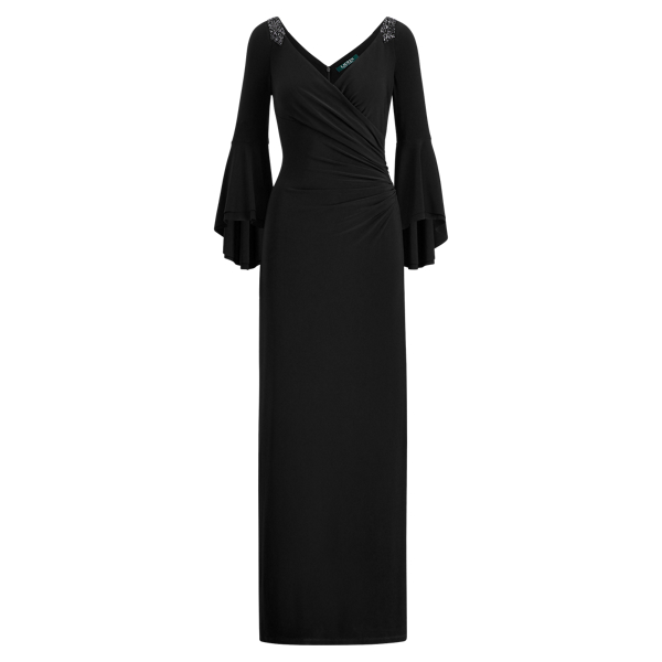 ralph lauren jersey bell sleeve gown