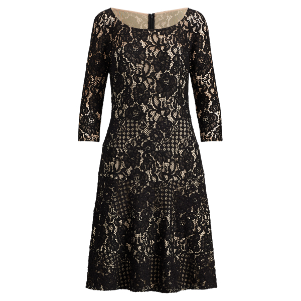 ralph lauren lace fit and flare dress