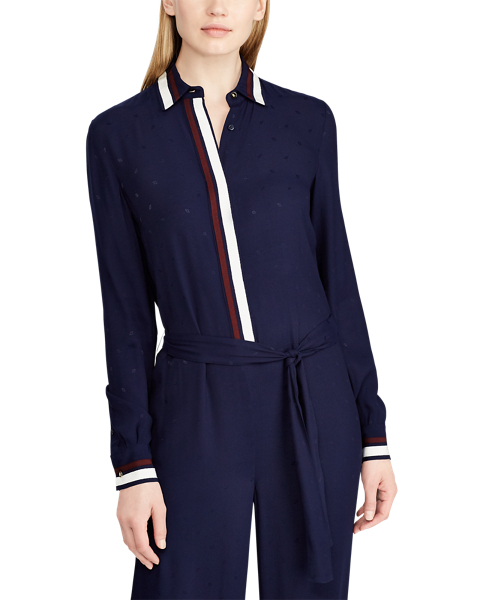 Lauren Belted Jacquard Jumpsuit 3