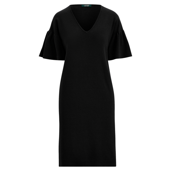 ruffle sleeve sweater dress