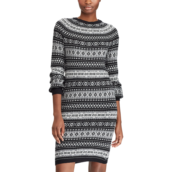 fair isle sweater dress women