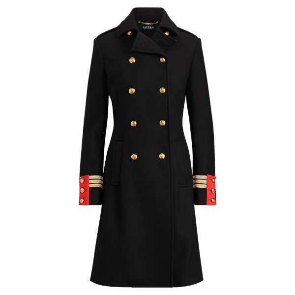 Wool-Blend Officer's Coat