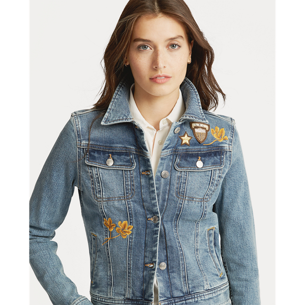 ralph lauren embroidered denim jacket