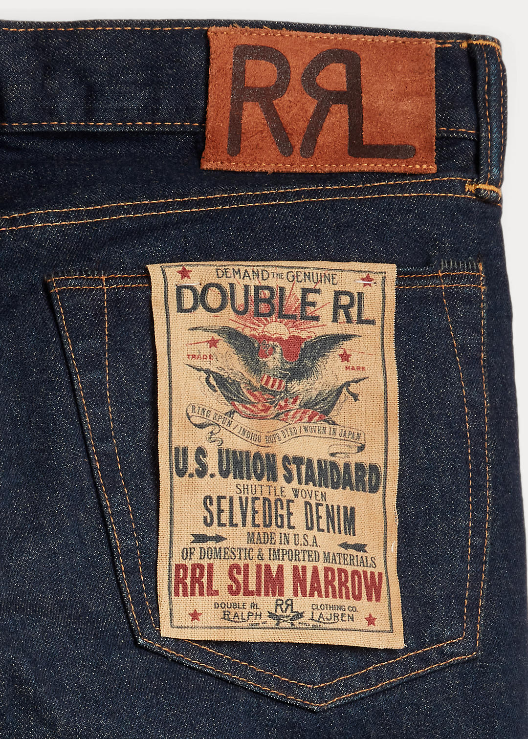 RRL Slim fit enkel gewassen selvedge jeans 8