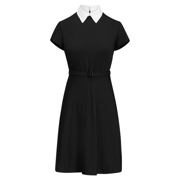 70s Forest Navy Plaid Wool A-Line Dress M/L main image 0