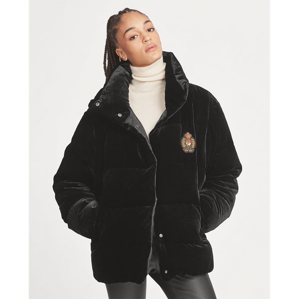 ralph lauren velvet down jacket