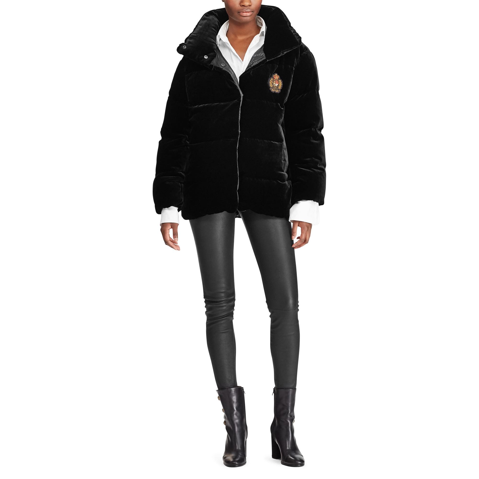 Ralph lauren velvet down jacket sales