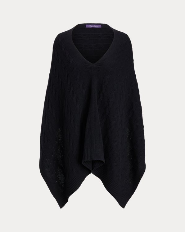 Cable Cashmere Poncho Scarf