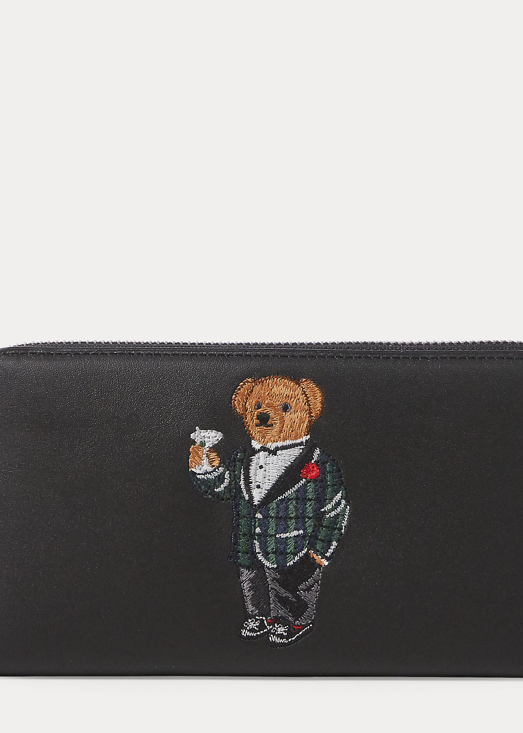 Polo Bear Leather Zip Wallet