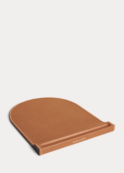 Shop Ralph Lauren Brennan Leather Mouse Pad In Black