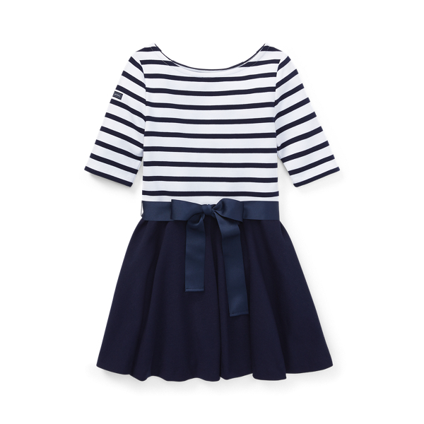 ralph lauren striped ponte dress
