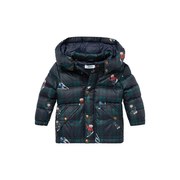 polo bear plaid down jacket