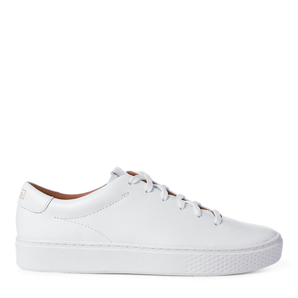 polo ralph lauren white leather sneakers