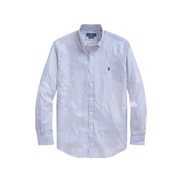 Chemise cintrée rayée en popeline