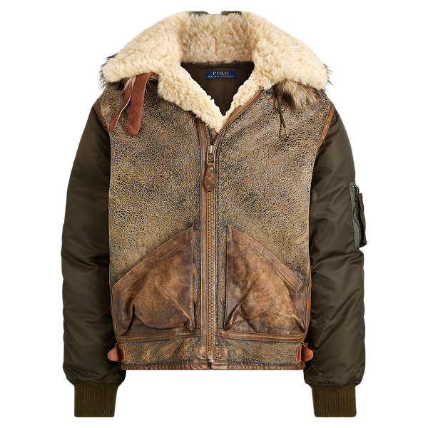 ralph lauren shearling bomber jacket