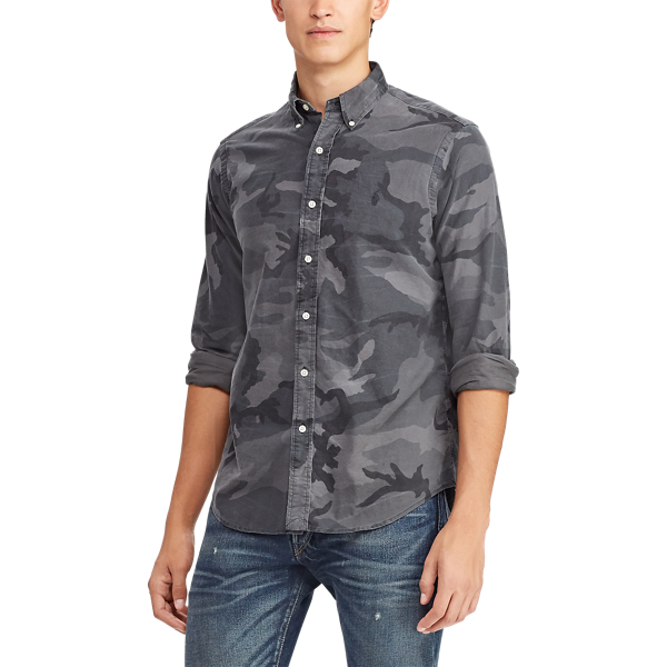 classic fit camo oxford shirt